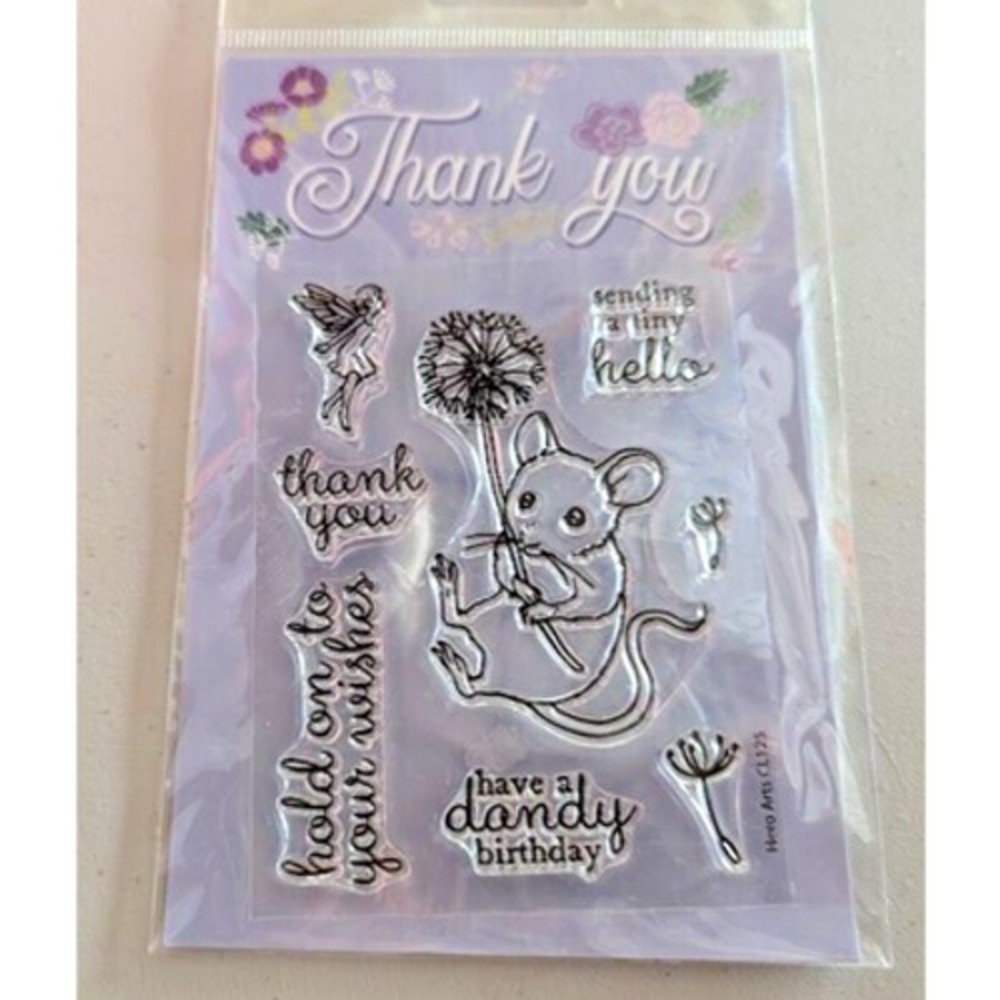 Hero Arts Thank You Mouse Birthday Wishes Clear Stamp Set